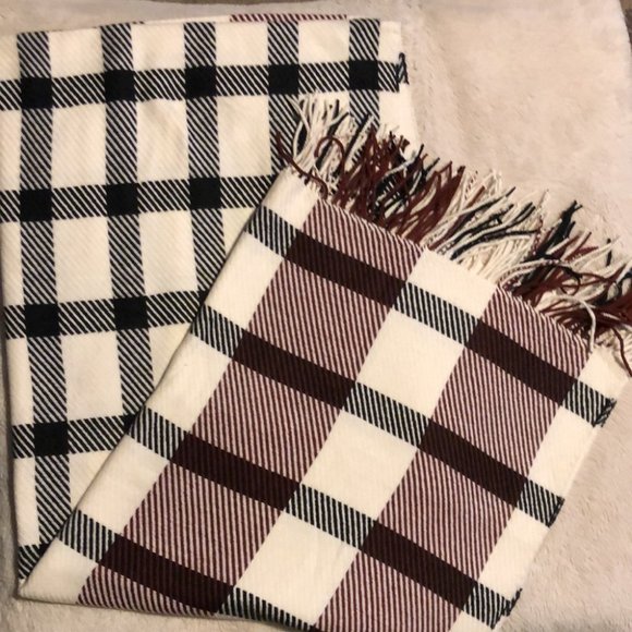 Love and Lore Accessories - LOVE & LORE SUPERSOFT SCARF IVORY/BERRY TARA PLAID